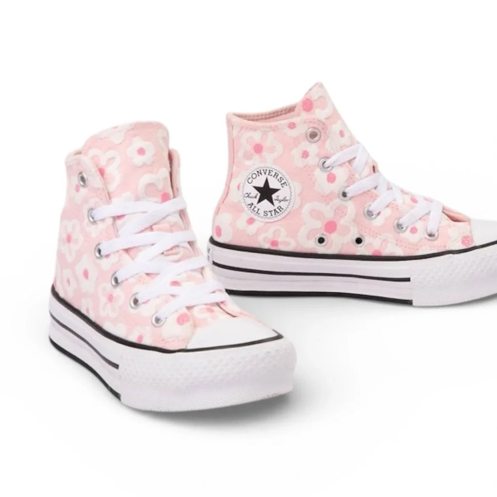 Converse Chuck Taylor All Star High Top Sneakers Pink Floral Girls Size 3